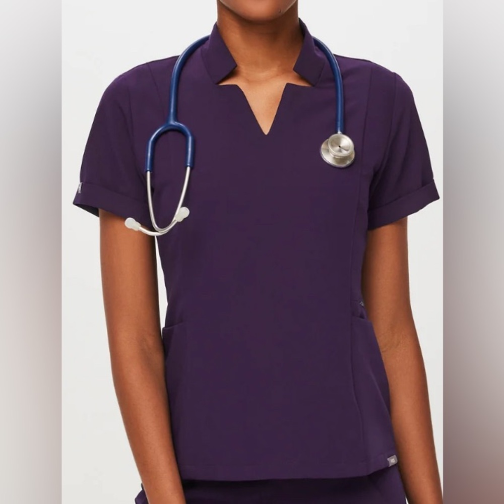 FIGS Inala Slim Purple Scrub Top